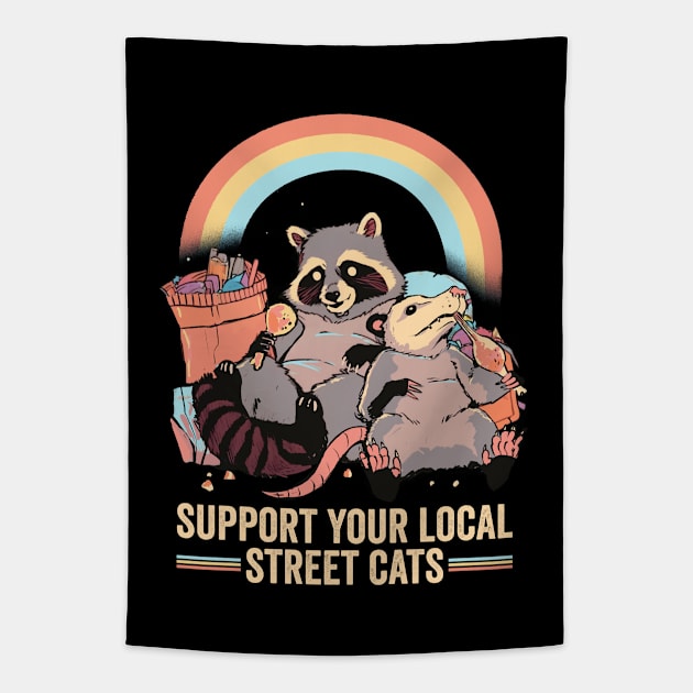 Support Your Local Street Cats Tapestry by Visual Vibes