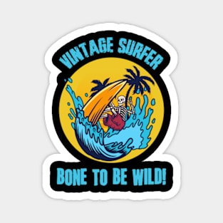 Bone To Be Wild | Vintage Skeleton Surfer Magnet