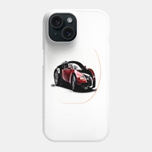 Deportive black and red car sport car Cartoon Phone Case