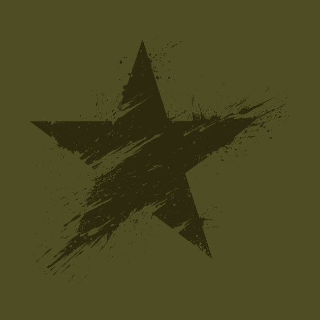 Painted Star - Army Green by RedStormCloud