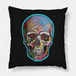 The Happy Skull (Blue) Pillow