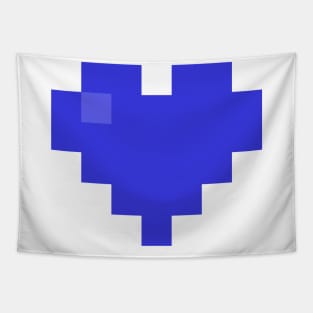 Simple Indigo Pixel Heart Tapestry