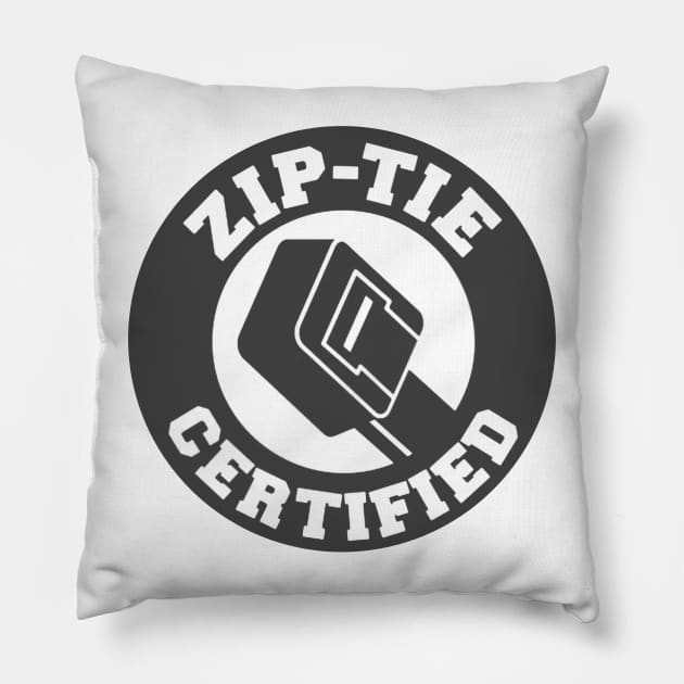 Zip Tie Certified Pillow by Evidence of the Machine