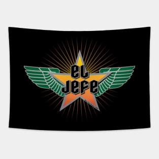 El Jefe Winged Star Green and Yellow Tapestry