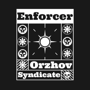 Orzhov Syndicate | Enforcer | MTG Guild White on Black Design T-Shirt