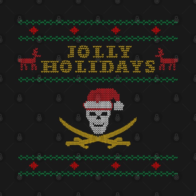 Jolly Holidays Pirate Ugly Christmas Shirt by dutchlovedesign