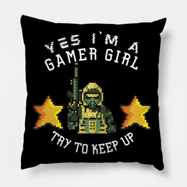 I'm a gamer girl Pillow by Leap Arts