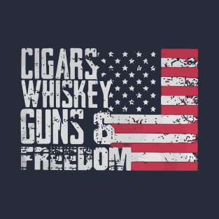 Cigars whiskey guns and freedom T-Shirt