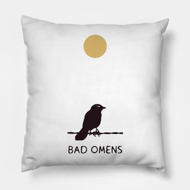 Bad omens Pillow by Flaxenart