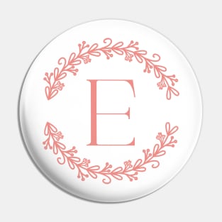 Pink Monogram- Letter E Pin