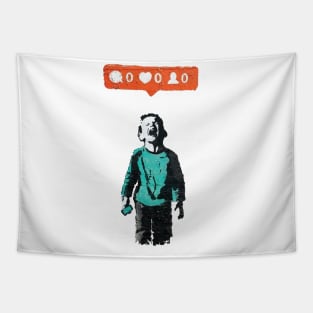 BANKSY Crying Boy Nobody Loves You Tapestry