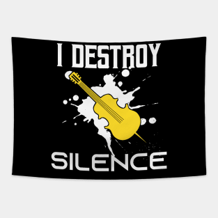 I Destroy Silence - Funny Saying Gift Ideas For Violin Player Birthday gift Tapestry