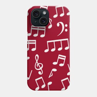 Music Lover Red Music Notes Pattern Phone Case