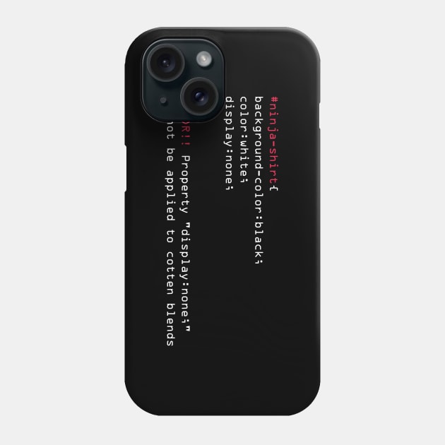 Ninja Level: Coder Phone Case by Nightgong