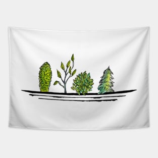 Row of Plants on a shelf Tapestry