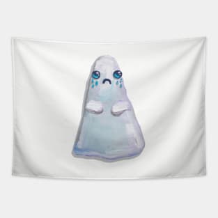 Super Sad Hand Painted Kawaii Ghost Tapestry