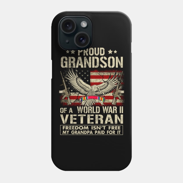 Proud Grandson of WWII Veteran - World War 2 Vet Phone Case by Otis Patrick