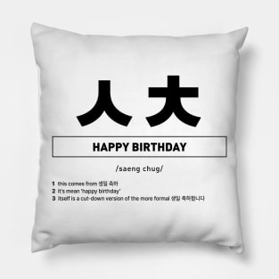 ㅅㅊ - Happy Birthday in Korean Slang Pillow