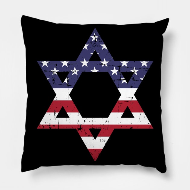 USA flag David star Pillow by Designzz