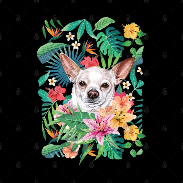 Tropical Short Haired White Chihuahua 2 by LulululuPainting