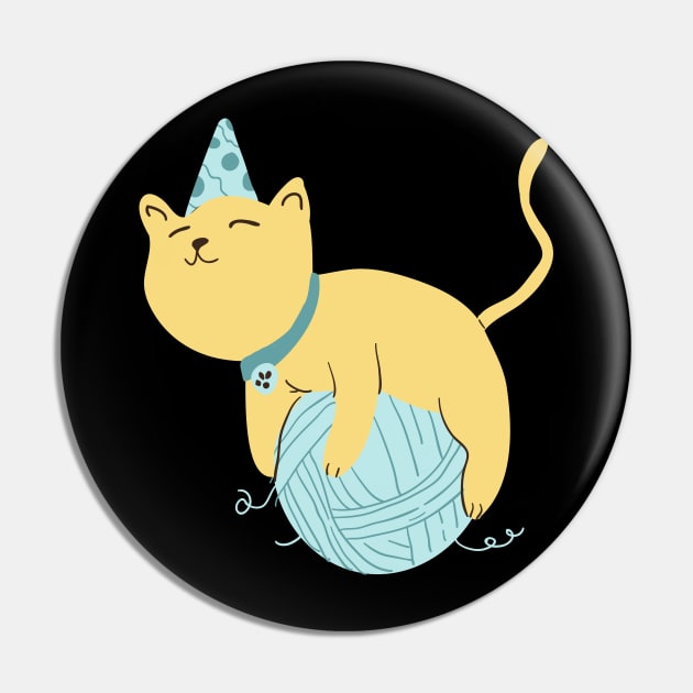 Cute Anime Birthday Cat on Yarn - Anime Cat - Posters and Art Prints |  TeePublic