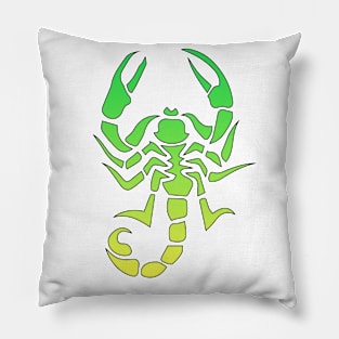 Green Gradient Tattoo Scorpio Pillow