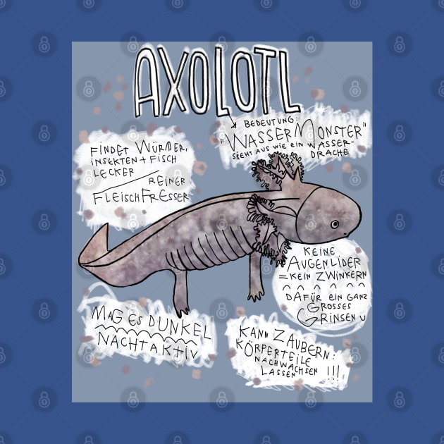 Axolotl Wissenswertes, Tier Steckbrief Axolotl by badlydrawnbabe