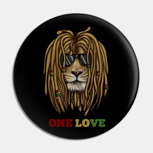 African Lion, Rasta Love, Jamaica, Reggae Pin