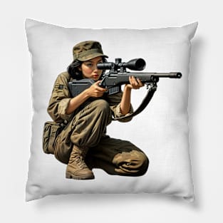 Sniper Girl Pillow