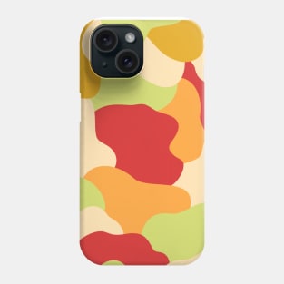 Colourful Blob Abstract Pattern in Red Cream Orange and Lime Sticker Phone Case