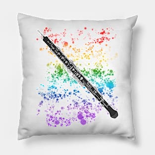 Oboe Rainbow Colours Oboist Woodwind Musician Pillow