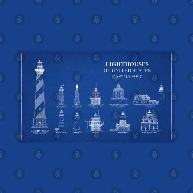 Lighthouses of United States of America - East Coast - A by SPJE Illustration Photography