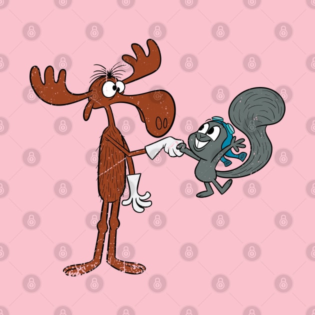 Bullwinkle and Rocky - Authentic and Distressed by offsetvinylfilm