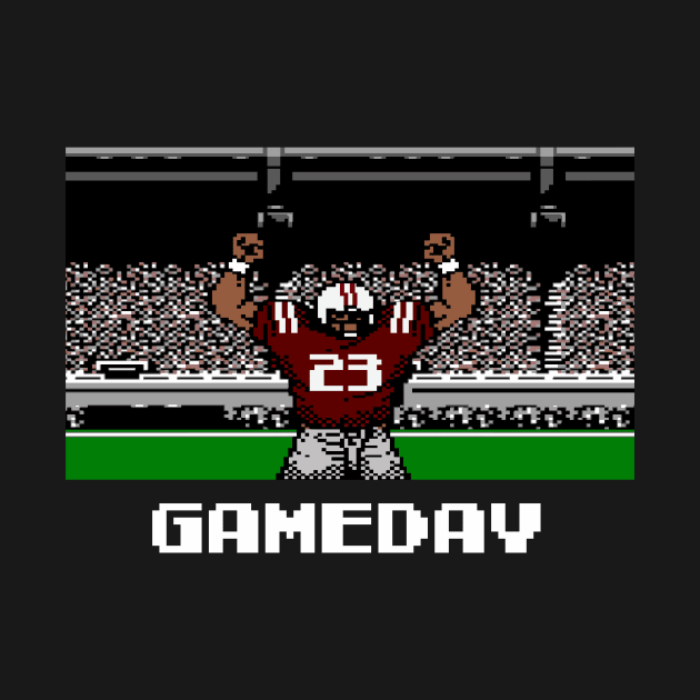 Maroon and Gray Football Gameday Retro 8 Bit Linebacker by SLAG_Creative