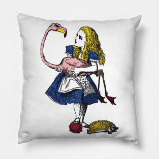 pop art alice playing croquet Pillow