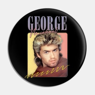 George Michael -- 80s Styled Aesthetic Design Pin