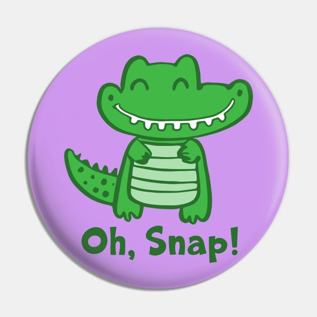 Oh, Snap! Kawaii Cute Crocodile Alligator Pin by KayBee Gift Shop