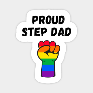 Proud Step Dad Rainbow Pride T Shirt Design T-Shirt Magnet