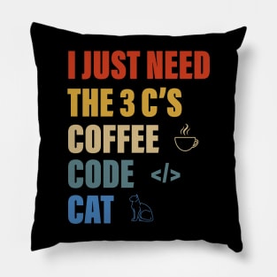 COFFEE CODE CAT Pillow