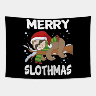 Merry Slothmas Sloth Santa Tapestry