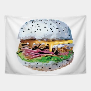 Sushi Burger Burgushi Food Fad Meme Hamburger Tapestry