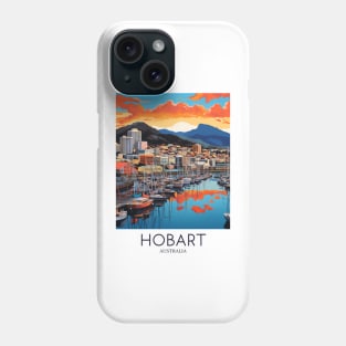 A Pop Art Travel Print of Hobart - Australia Phone Case