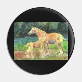 Colorful horses Pin