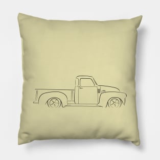 Chevy 3100 Pickup - profile Stencil, black Pillow