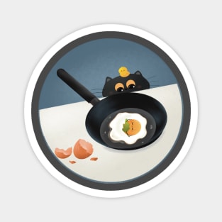 Cat and sunny side up egg Magnet