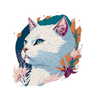 Beautiful design Floral cat T-Shirt