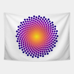 Dot Mandala | Dark Sunset Yellow Red Blue Tapestry