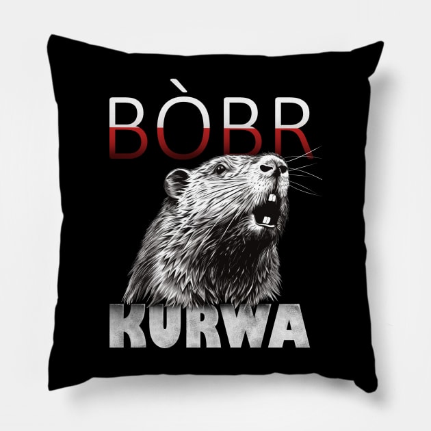 Bòbr Bober Kurwa Beaver Meme Pillow by TuuliTuule