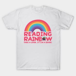 Reading Rainbow T-Shirt from Homage. | Grey | Vintage Apparel from Homage.