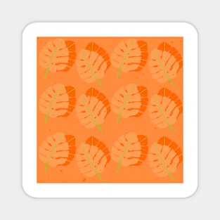 Orange leaves pattern Magnet